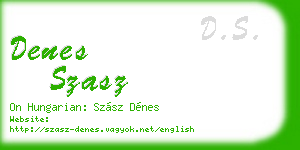 denes szasz business card